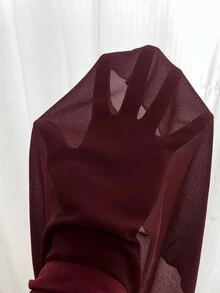 Easowa Round Neck Multi-Layer Ruffle A-Line Chiffon Sheer Flowy Sleeveless Casual Relaxed Elegant Commute Old Money Style Vacation Spring Summer Women's Short Dress - Burgundy - View 8