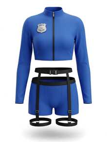 DrisQ DrisQ European & American Men's Sexy Tight Shorts Role Play Police Uniform 3-Piece Costume - Multicolor - View 4