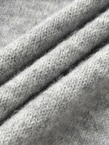 Elamini Women's Autumn/Winter Fashion Elegant Versatile Party Photo-Ready Hollow Bow Pullover Sweater - Grey - View 8