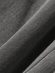 FRIFUL Women's Solid Color Double-Breasted Side Waist Tie Casual Blazer - Grey - View 7