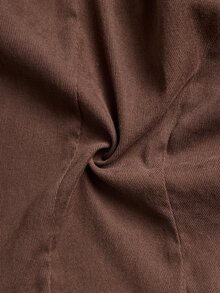 EastFlair Plus Size Women's Solid Color Casual Daily Long Sleeve Jacket - Brown - View 8
