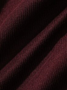 DAZY Solid Color Slim Fit Contrast Lace Trim Long Sleeve V-Neck Casual Vacation Korean Style Spring Autumn Base Layer Top Women T-Shirt - Burgundy - View 3