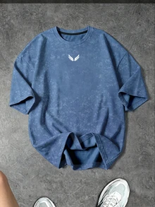 Sport MetroGents Men's Wing Print Short Sleeve Sports T-Shirt, Gym - 藍色 - 查看 5