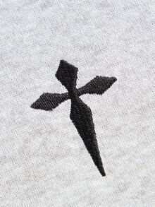 SHEIN 青少年男孩十字繡口袋休閒運動衫 - 灰色 - 查看 5