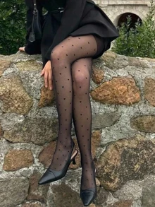 DAZY Heart Pattern Sexy Tight Leggings For Women - Black - View 6