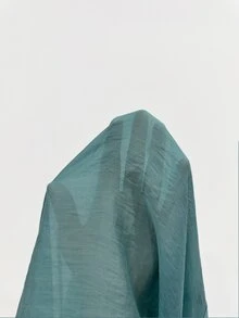 Linhara Plus Size Women's French Style Ruffle Collar Tencel Linen Shirt, Teal 3/4 Sleeve Blouse, Suitable For Commuting Vacation Brunch Office Summer Elegant - Teal Blue - View 5