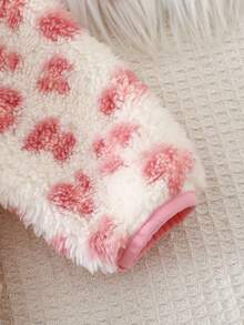 Cozy Pixies 女嬰花卉印花抓絨內裡圓領長袖夾克，百搭舒適秋冬女童外套 - 淺粉色 - 查看 3