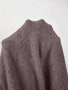 SHEIN 新款秋冬現代中式盤扣針織夾克女款 旗袍領長袖修身短版 - 棕色 - 查看 7