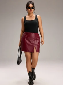 EMERY ROSE Plus Size Women Solid Color Casual Daily Wear Top - Black - View 7