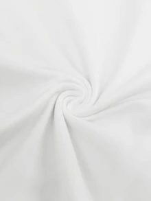 SHEIN Raffinéa 女款時尚透視網紗拼接長袖手指孔連身衣 - 白色 - 查看 4