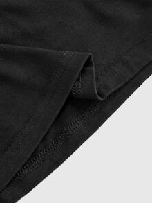 ROMWE Áo tank top dệt kim phong cách Gothic họa tiết ngôi sao năm cánh, dây buộc, trang trí đinh tán dành cho nữ - màu đen - Xem 4