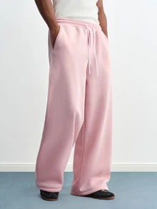 TOKVUE Men's Casual Drawstring Waist Wide Leg Sweatpants For Daily Wear - Pink - View 3