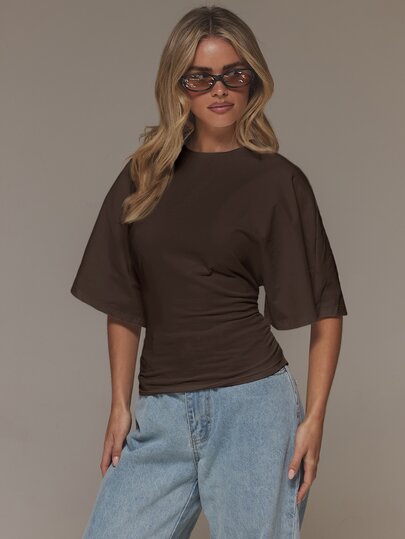 MUSERA Kaos Longgar dengan Pinggang Ramping untuk Liburan Musim Semi/Panas di Ibiza, Gaya Boho, Elegan, Kasual, dan Sehari-hari.