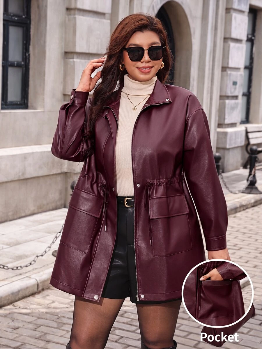SHEIN Clasi Elegancki casualowy luźny jesienny trencz damski plus size ...