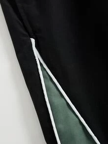 SHEIN 青少年男孩 2件組休閒拼色立領夾克外套與長褲，適合秋冬返校季 - 彩色 - 查看 6