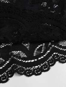 Sweetra Women's Sexy Lace Hollow Out Tie Strap Halter Top - Black - View 5