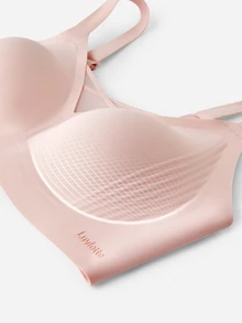 LUVLETTE Dream Curve 2ndSkin Pink Wireless Full Coverage Seamless Side Support Lounge Bralette  No Show Underwear Workout Sports Sticky Basic SizeFreedom Bra - Pink - View 6
