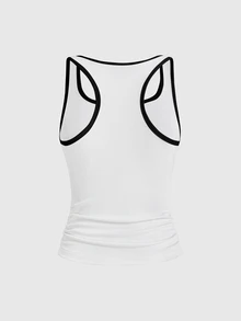 ROMWE Grunge Punk Cute Kitten Dark Hot Girl Graphic Print Punk Women's Tank Top - White - View 2