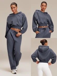 GLOWMODE Everyday Fleece 舒適露營風柔軟輕量保暖休閒版短版運動衫，秋冬戶外日常休閒穿搭 - Iron Gray - 查看 8