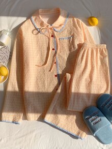 Comfortcana Women's Colorblock Long Sleeve Top And Pants Casual Daily 2 Pieces Set - Yellow - View 1
