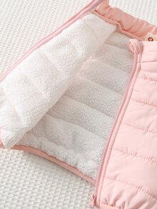 Cozy Pixies 3件組女嬰休閒舒適百搭可愛兔子刺繡圓領加厚抓絨棉背心外套附鬆緊腰長褲套裝，秋冬可愛滑雪、外出、日常、玩耍、假日穿搭 - 彩色 - 查看 6