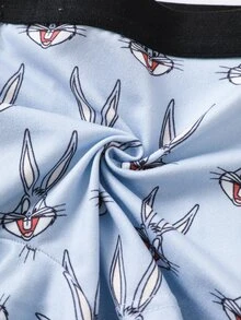 LOONEY TUNES X SHEIN سروال داخلي بوكسر كاجوال يومي بطبعة كرتونية للأولاد المراهقين - متعدد الألوان - مشاهدة 9
