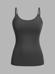 SHEIN EZwear 大尺碼女款 4件/組 修身休閒細肩帶背心上衣 夏季款 - 彩色 - 查看 8