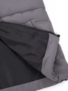 Teen Boys Winter Thick Quilted Sleeveless Padded Vest - Dark Grey - View 4