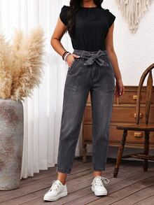 EMERY ROSE Women's Skinny Jeans With Pockets - Grey - View 6
