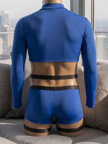 DrisQ DrisQ European & American Men's Sexy Tight Shorts Role Play Police Uniform 3-Piece Costume - Multicolor - View 2