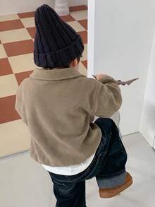 Hapijoa 男嬰字母與山脈刺繡 Polo 領長袖運動衫 - 卡其色 - 查看 2