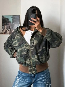 StreetHx Women's Y2K Style Gothic Vintage Washed Loose Hoodie Streetwear Sweatshirt - Multicolor - View 1