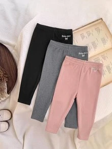 SHEIN 3件組女嬰秋冬款下身褲 - 彩色 - 查看 8