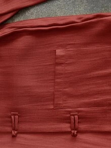 Aveloria Modichic 芥黃色緞面新中式立領盤扣夾克，復古禪意唐裝外套 - 紅色 - 查看 8