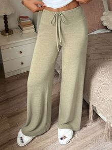 DAZY Dampyjamasbyxor i enfärgad casual vardagsstil - Grön - Visa 6