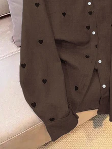 Linhara Large-Sized Woven Simple Commuting Casual Autumn Shirt - Coffee Brown - View 4