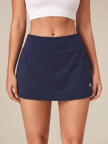 OutZeal Women Sports Skirt Gym Workout Tummy Control Built-In Short Back Pocket Summer Athletic Skirt - Navy Blue - View 4