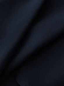 SHEIN EZwear Maillard 高端性感優雅風不對稱拼接緞面蝴蝶結裙，海軍藍秋季派對約會夜店聚會穿搭 - 藏蓝色 - 查看 4