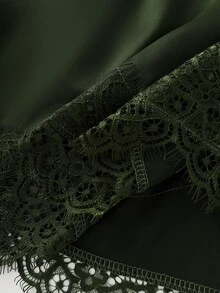 Franclia Plus Size Lace Long Sleeve Dress - Green - View 6