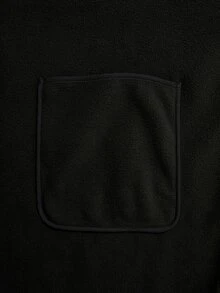 Rusticease Plus Size Fashion Button Pocket Long Sleeve Hooded Jacket Going Out Vacation Black Winter Baggy Smart - Black - View 7