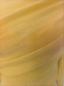 Livesso Set Bikini Halter Warna Polos Wanita dengan Penutup Lengan Panjang dan Rok, Perlindungan Matahari Musim Panas - Kuning - View 5