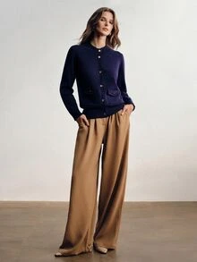 Briarwyn Women's Vintage Button Long Sleeve Pocket Knit Cardigan - Royal Blue - View 6