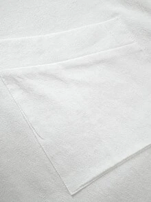 SHEIN 100% Cotton Beige V-Neck Loose Long Dress - White - View 8