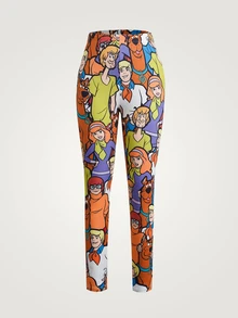 SCOOBY-DOO X SHEIN Women's All-Over Print Fashion Leggings -DOO - Multicolor - View 1