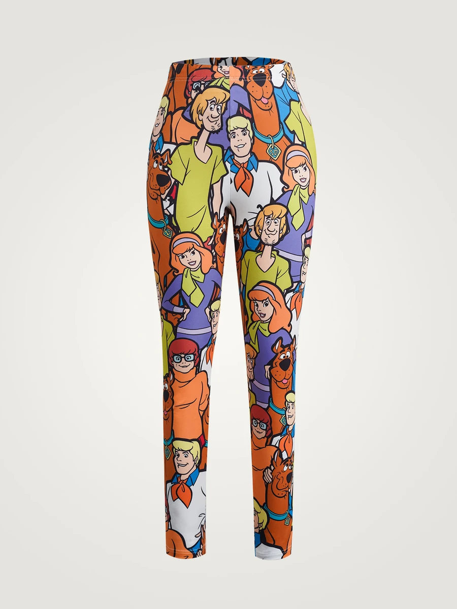 SCOOBY-DOO X SHEIN Women's All-Over Print Fashion Leggings -DOO - Multicolor - View 1