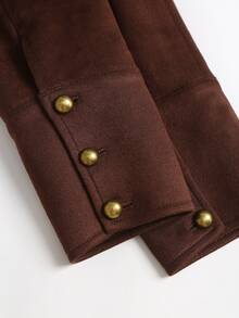 SHEIN Sweetro Women's Solid Color Casual Versatile Daily Wear Long Sleeve Jacket - Brown - View 3