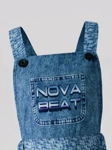 Girls' Cartoon Pattern Fun Letter Print Overalls, Fashion Back To School Item, Spring, Summer, Autumn Personalized Street Print Jumpsuit Overalls - Blue - View 5
