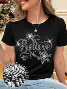 NostaNoir 女款 MILANO ITALY 字母印花短袖休閒上衣，MILAN ITALY 圖案 T-shirt 女裝上衣 - 黑色 - 查看 3