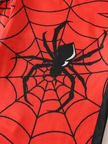 SHEIN Kids 4pcs Young Boy Red Pattern Casual Minimalist Snug Fit Comfortable Thick Long Sleeve Crew Neck Pants Loungewear Suitable For Autumn/Winter - Red - View 6