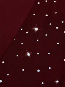 Sweetra Plus Size Sexy Sequin Lace Patchwork Flared Pants - Burgundy - View 6